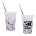 DA70822 22 oz. Rainbow Confetti Mood Cup with Straw Lid Set and Custom Imprint